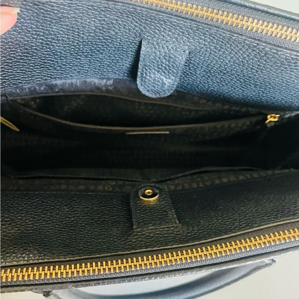 Kate Spade Black Leather Kalen Chester Street Satchel purse bag w strap EUC - Picture 8 of 9
